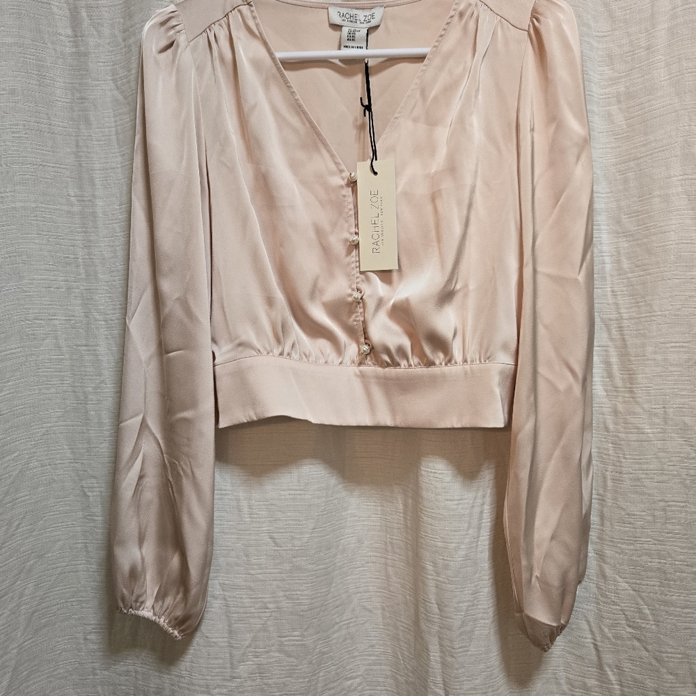 Rachel Zoe Women's Blush Satin Blouse